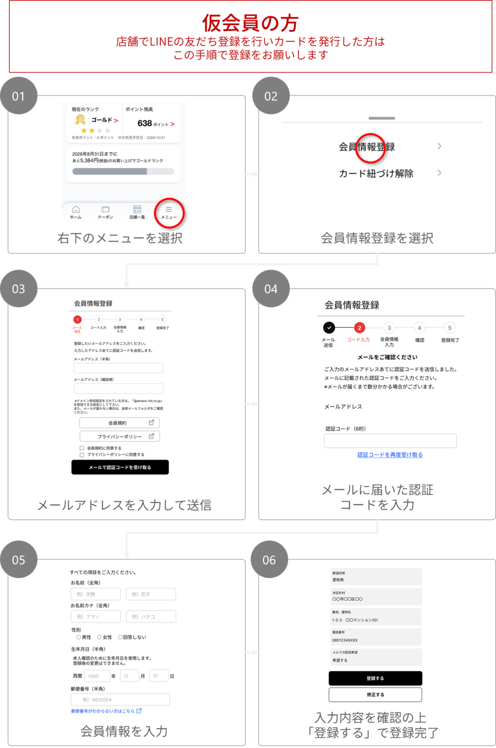 仮会員の方